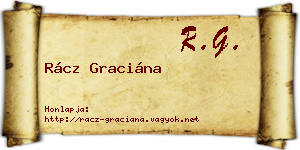 Rácz Graciána névjegykártya
